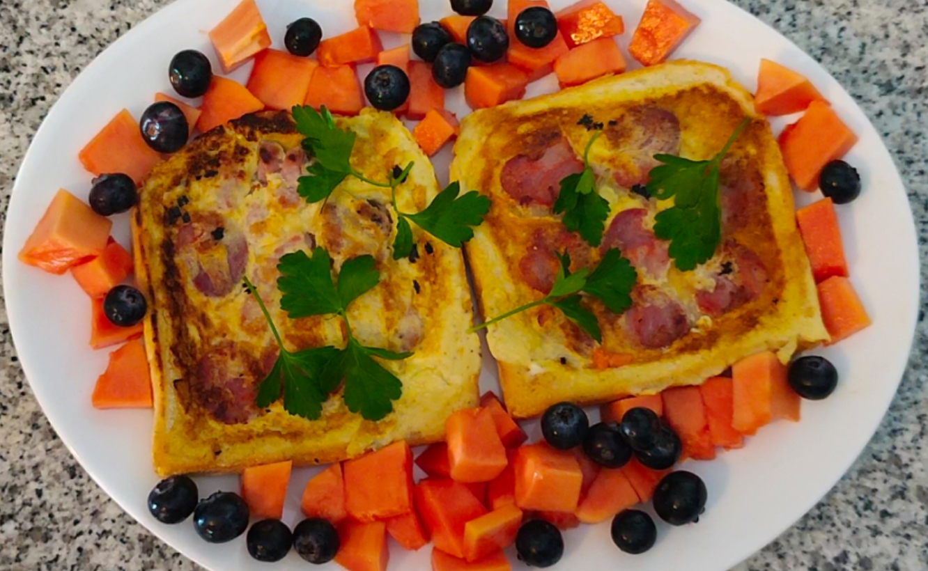 Omelete feita no pão