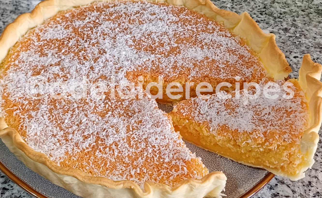 Tarte de Coco e Laranja (sem glúten e sem lactose)