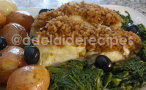 Bacalhau com Broa e Grelos salteados