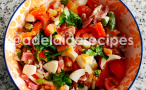 Salada de legumes e presunto