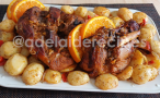 Perna de Peru com Laranja no Forno e Batatas Crocantes
