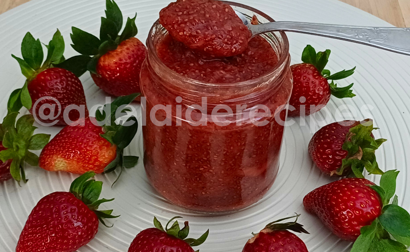 Doce de Morango e Chia Saudável SEM AÇÚCAR